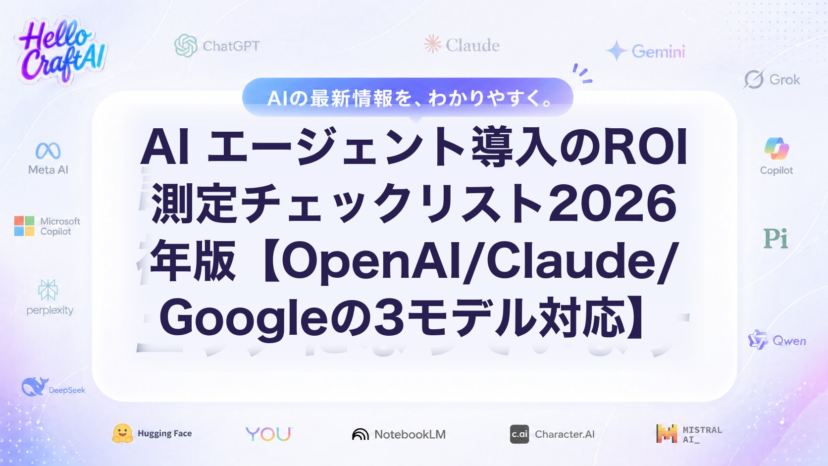 AI エージェント導入のROI測定チェックリスト2026年版【OpenAI/Claude/Googleの3モデル対応】