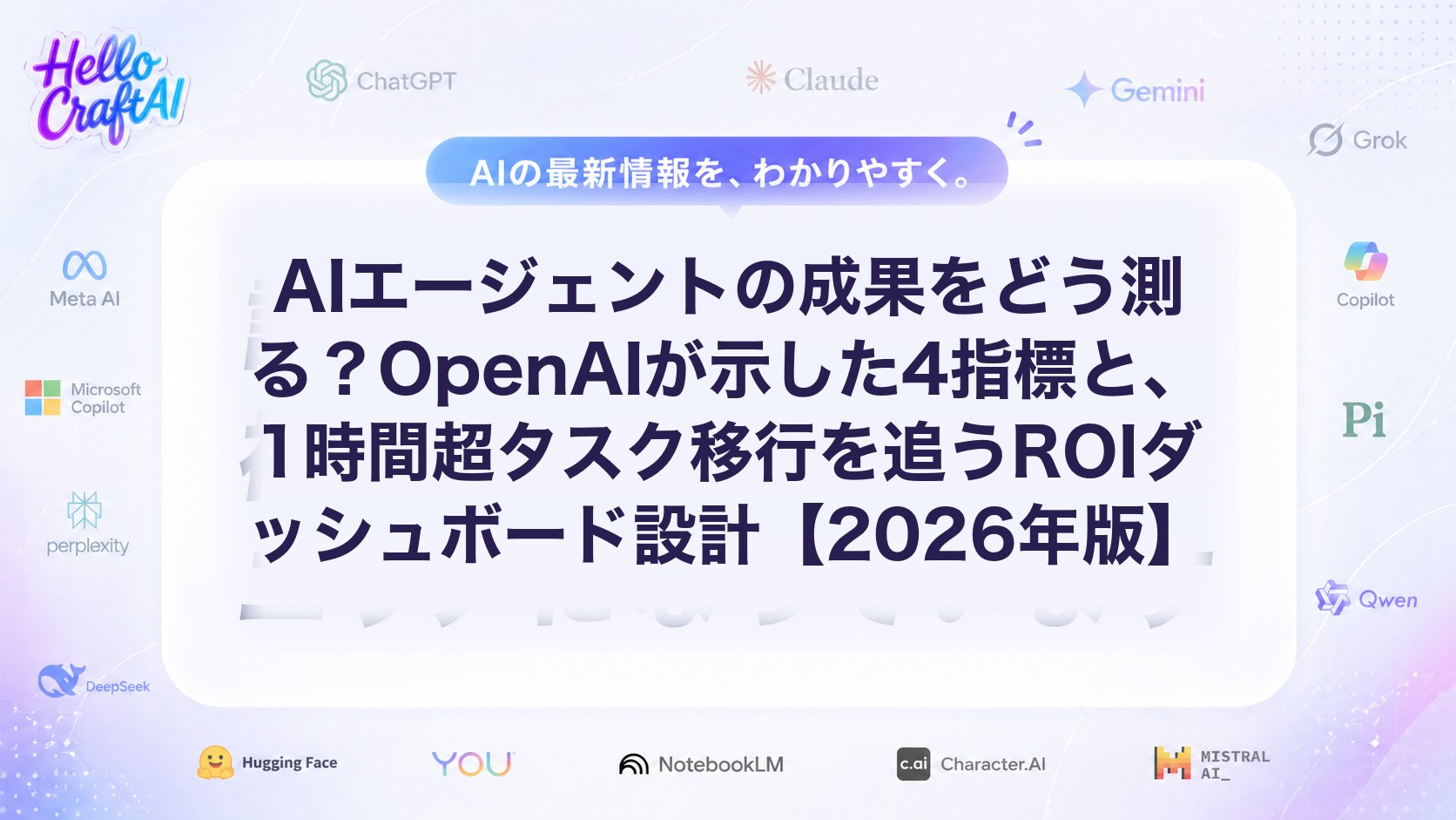 AIエージェントの成果をどう測る？OpenAIが示した4指標と、1時間超タスク移行を追うROIダッシュボード設計【2026年版】