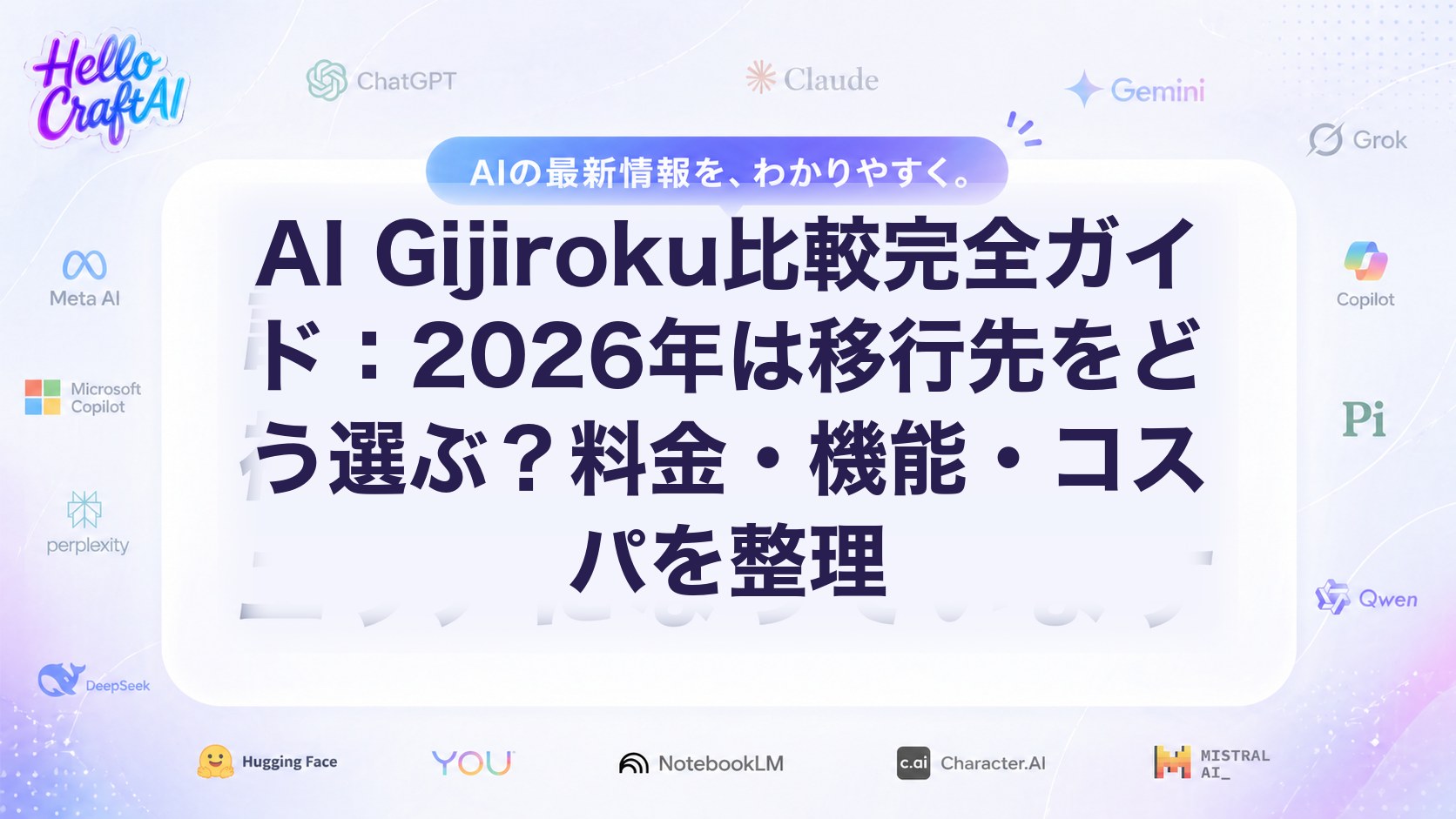 AI Gijiroku比較完全ガイド：2026年は移行先をどう選ぶ？料金・機能・コスパを整理